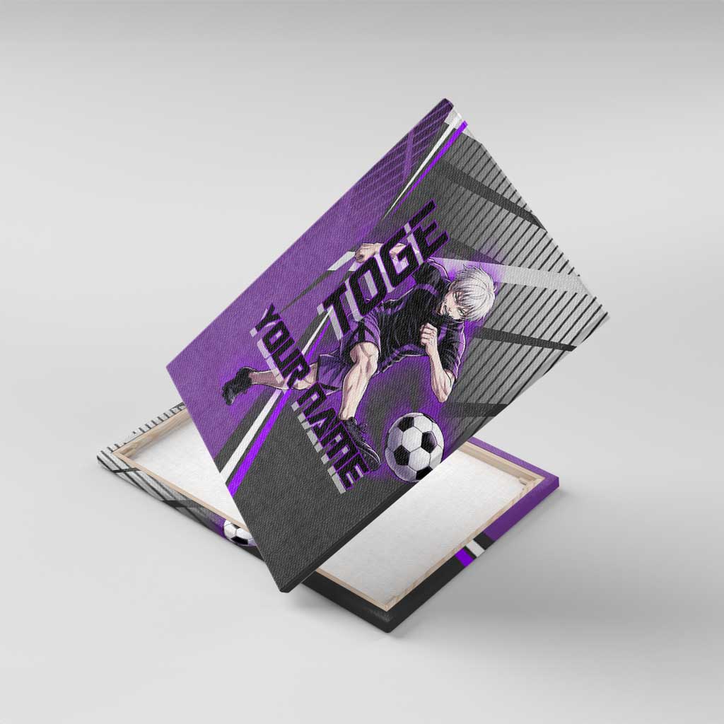 Personalized Toge Inumaki Jujutsu Kaisen Canvas Wall Art with Purple Gradient and Action Kick Design