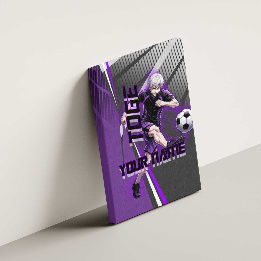 Personalized Toge Inumaki Jujutsu Kaisen Canvas Wall Art with Purple Gradient and Action Kick Design