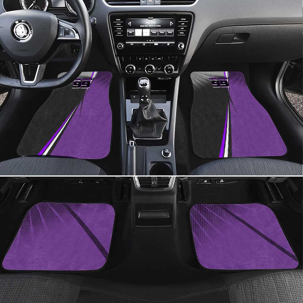 Personalized Toge Inumaki Jujutsu Kaisen Car Mats with Purple Gradient and Action Kick Design