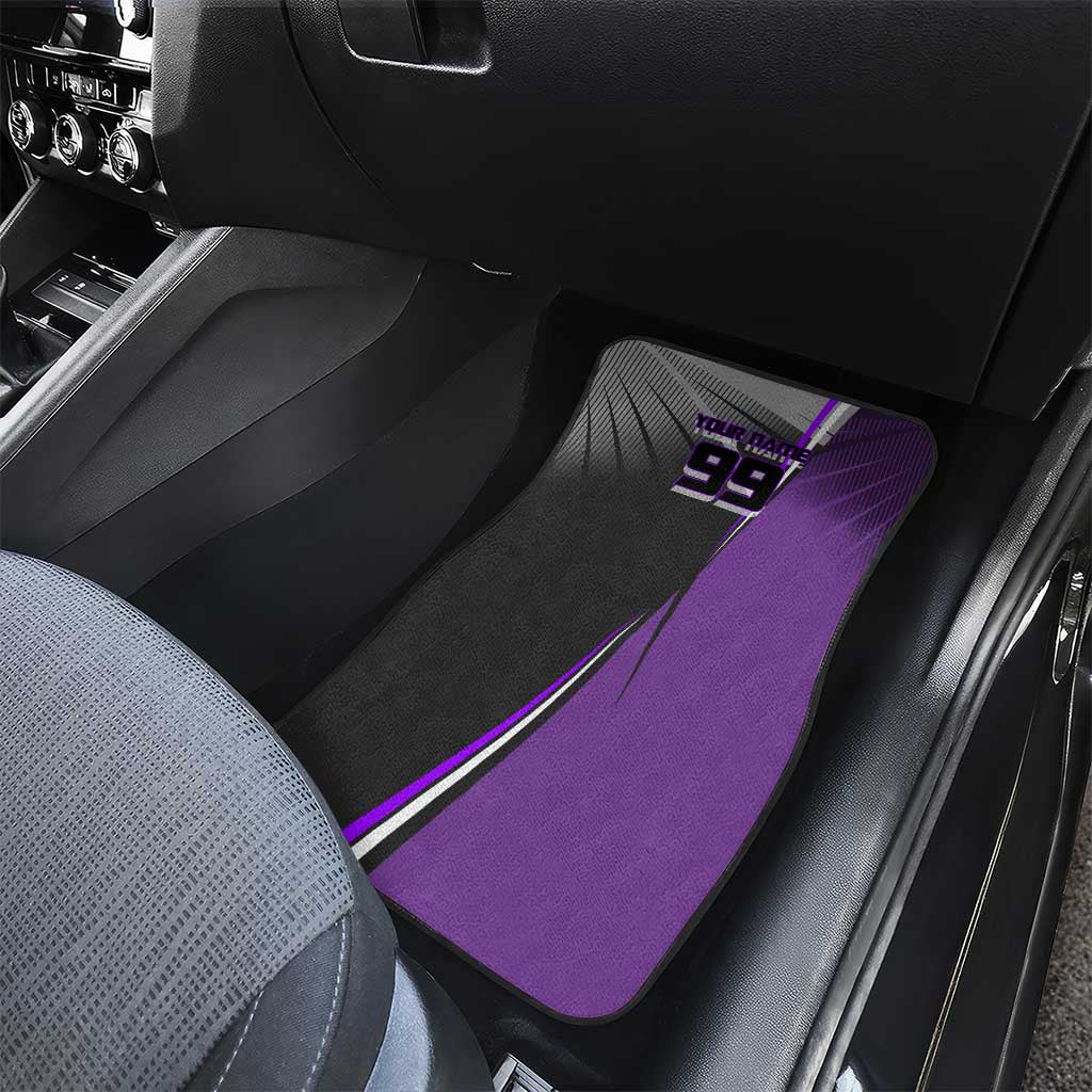 Personalized Toge Inumaki Jujutsu Kaisen Car Mats with Purple Gradient and Action Kick Design