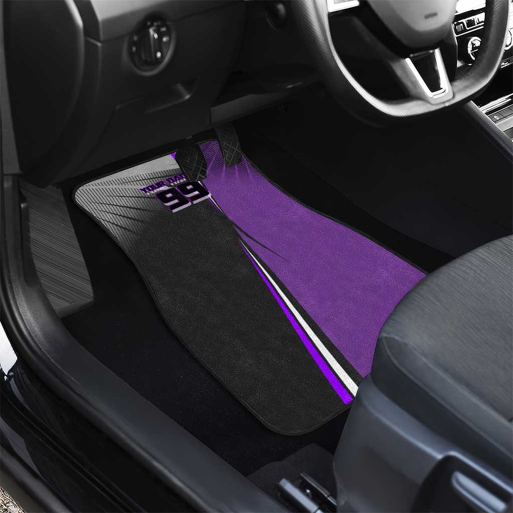 Personalized Toge Inumaki Jujutsu Kaisen Car Mats with Purple Gradient and Action Kick Design