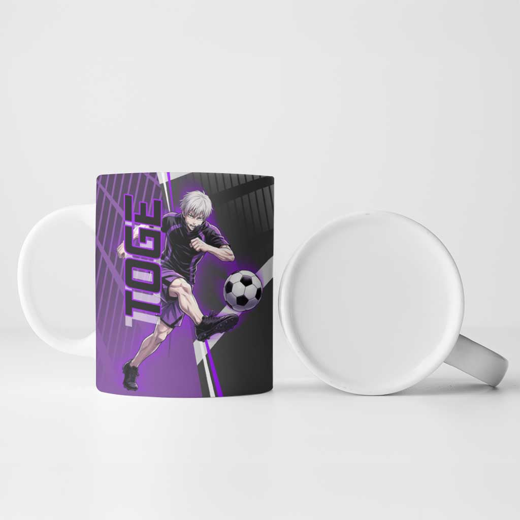 Personalized Toge Inumaki Jujutsu Kaisen Ceramic Mug with Purple Gradient and Action Kick Design