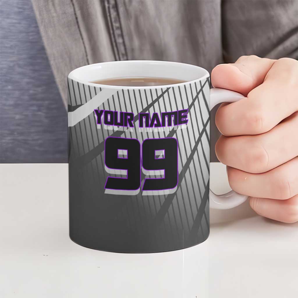 Personalized Toge Inumaki Jujutsu Kaisen Ceramic Mug with Purple Gradient and Action Kick Design