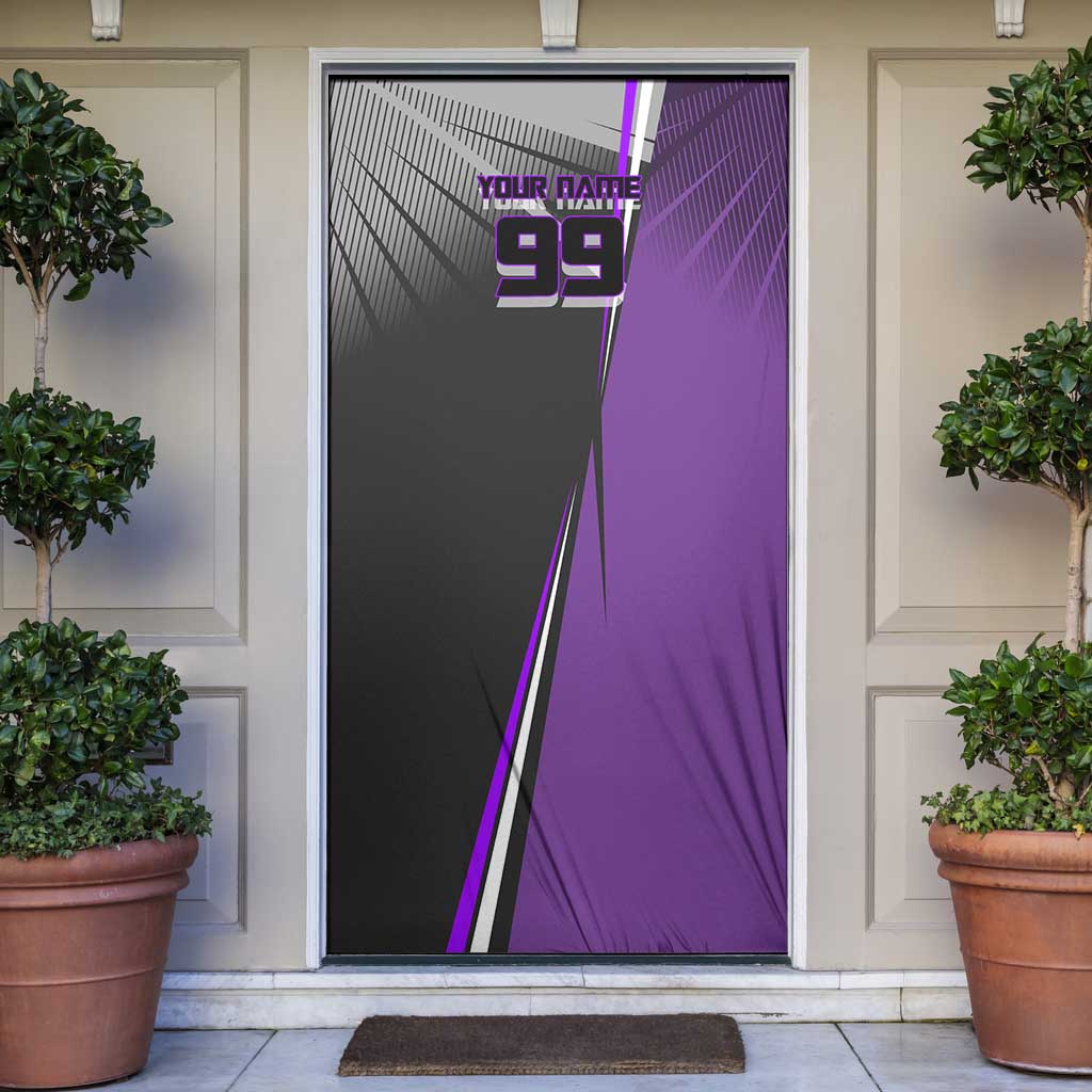 Personalized Toge Inumaki Jujutsu Kaisen Door Cover with Purple Gradient and Action Kick Design