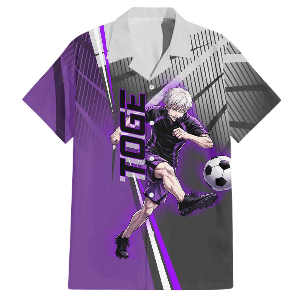 Personalized Toge Inumaki Jujutsu Kaisen Family Matching Mermaid Dress and Hawaiian Shirt with Purple Gradient and Action Kick Design