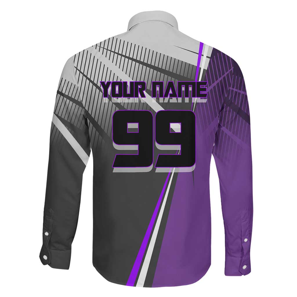 Personalized Toge Inumaki Jujutsu Kaisen Family Matching Off Shoulder Maxi Dress and Hawaiian Shirt with Purple Gradient and Action Kick Design