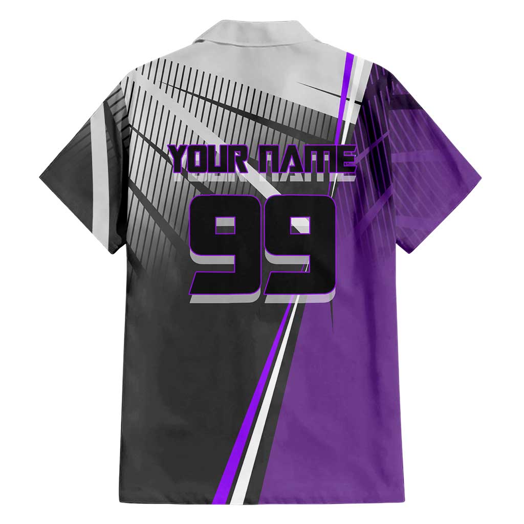 Personalized Toge Inumaki Jujutsu Kaisen Family Matching Off Shoulder Short Dress and Hawaiian Shirt with Purple Gradient and Action Kick Design
