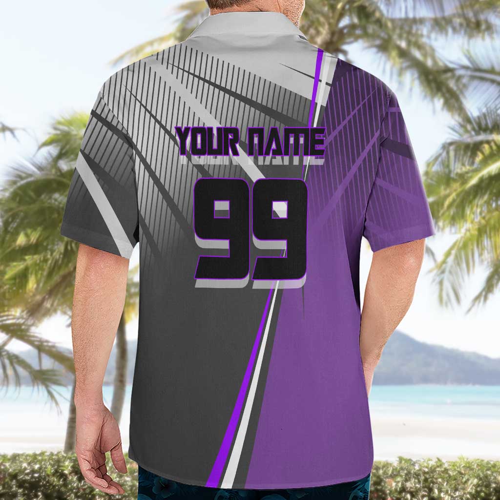 Personalized Toge Inumaki Jujutsu Kaisen Hawaiian Shirt with Purple Gradient and Action Kick Design