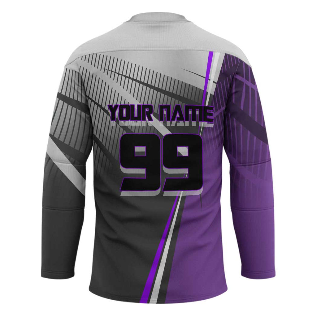 Personalized Toge Inumaki Jujutsu Kaisen Hockey Jersey with Purple Gradient and Action Kick Design