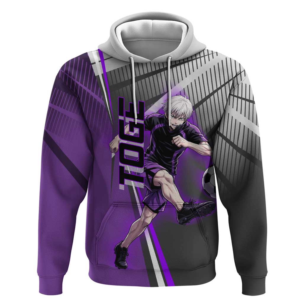 Personalized Toge Inumaki Jujutsu Kaisen Hoodie with Purple Gradient and Action Kick Design