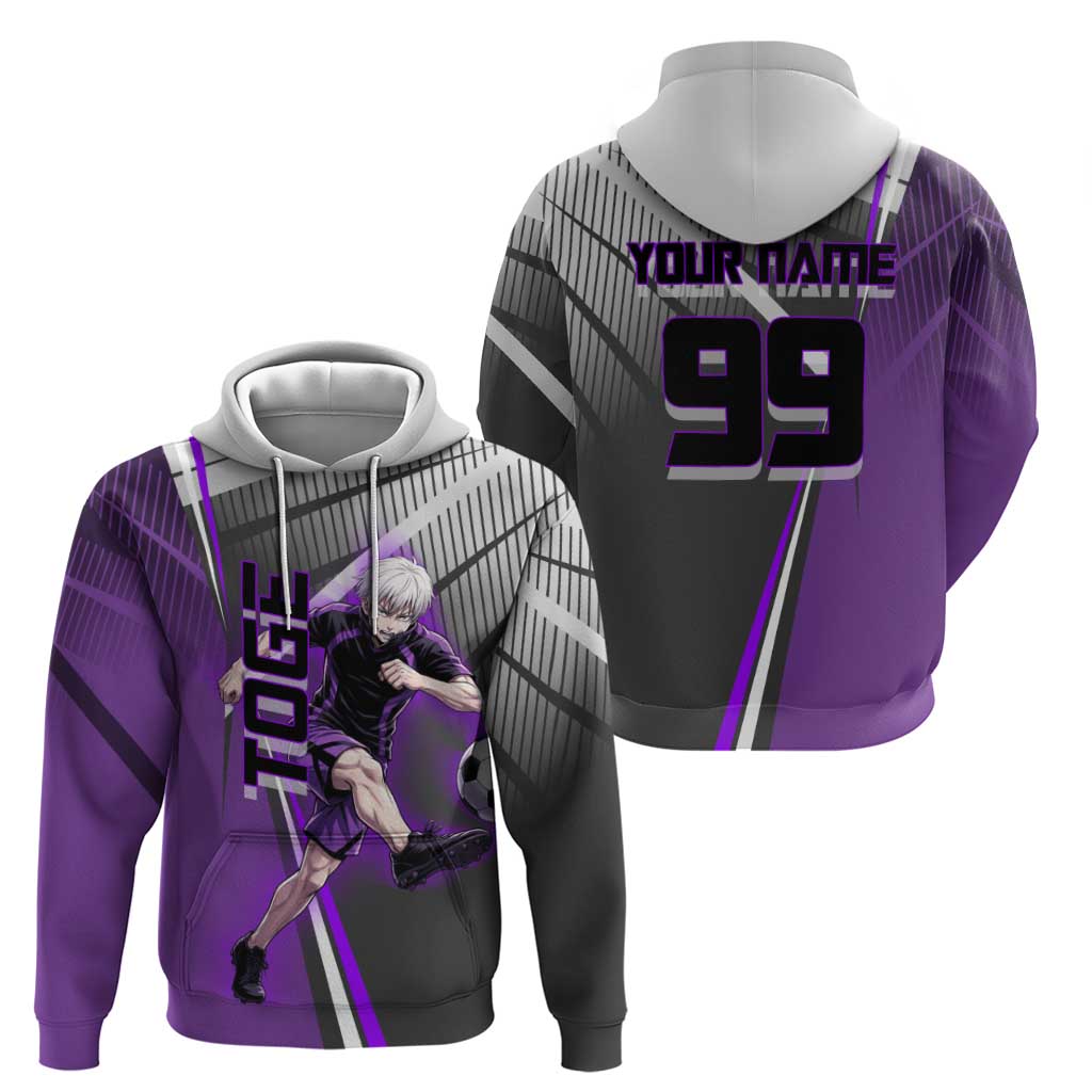 Personalized Toge Inumaki Jujutsu Kaisen Hoodie with Purple Gradient and Action Kick Design
