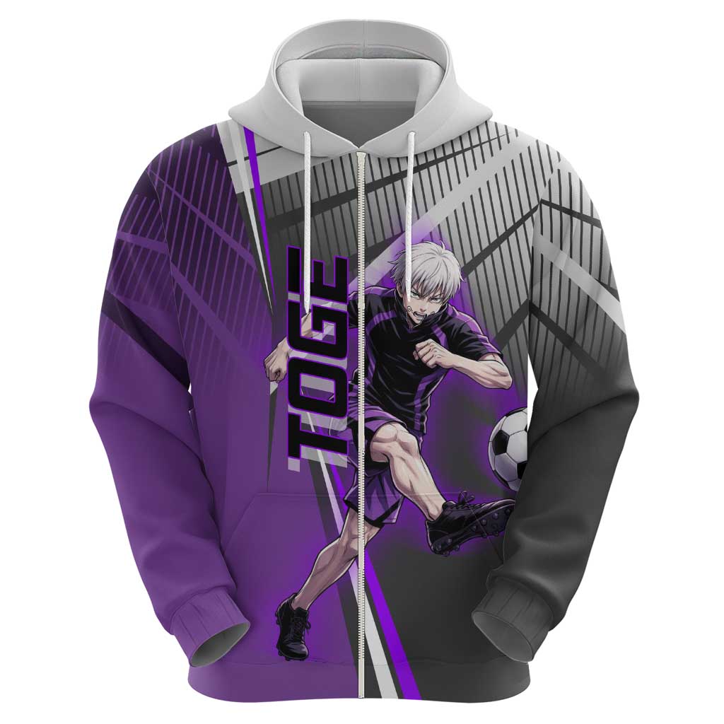 Personalized Toge Inumaki Jujutsu Kaisen Hoodie with Purple Gradient and Action Kick Design