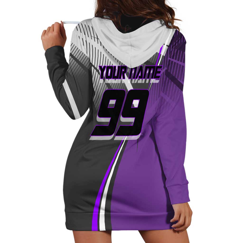 Personalized Toge Inumaki Jujutsu Kaisen Hoodie Dress with Purple Gradient and Action Kick Design