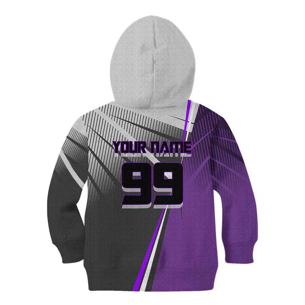 Personalized Toge Inumaki Jujutsu Kaisen Kid Hoodie with Purple Gradient and Action Kick Design