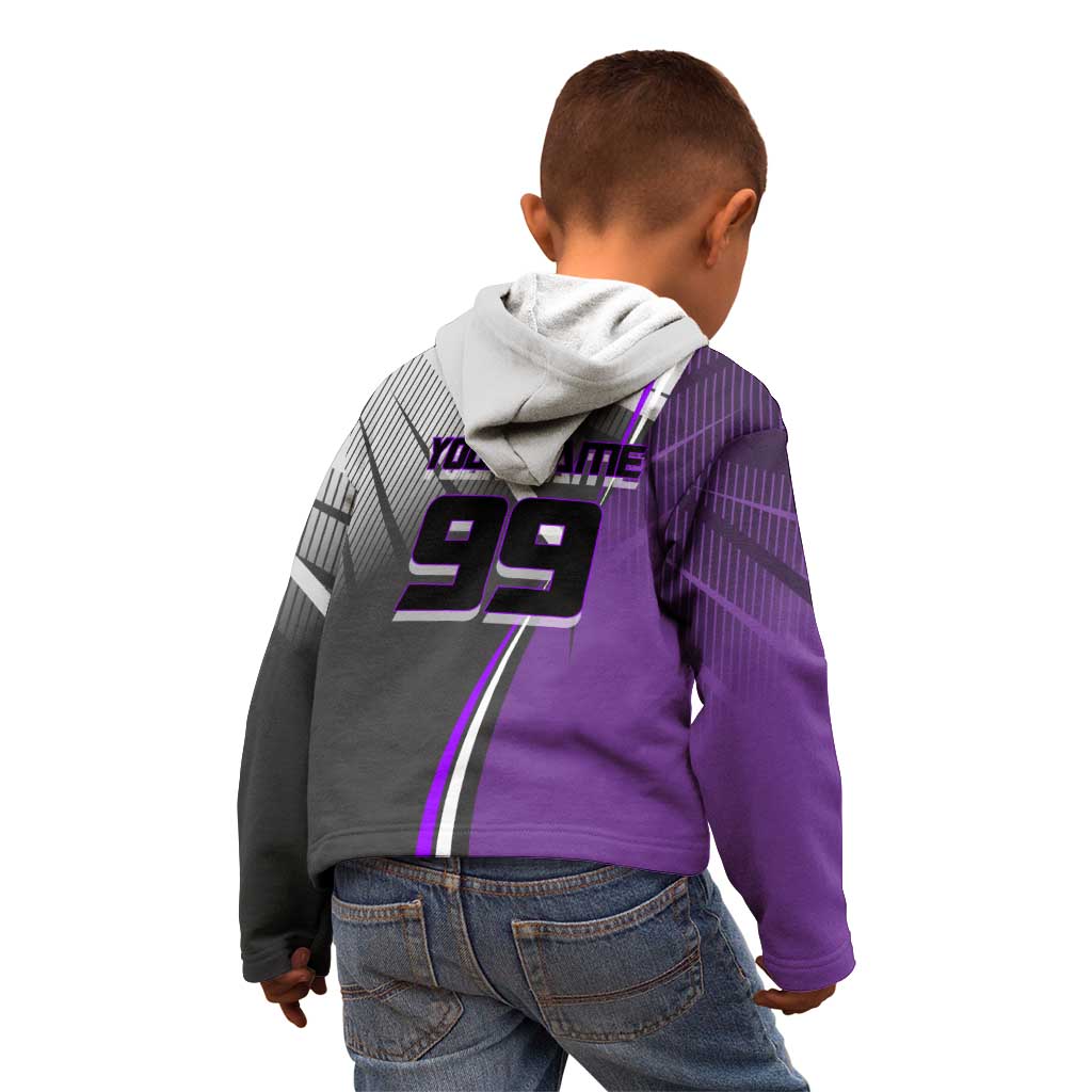 Personalized Toge Inumaki Jujutsu Kaisen Kid Hoodie with Purple Gradient and Action Kick Design