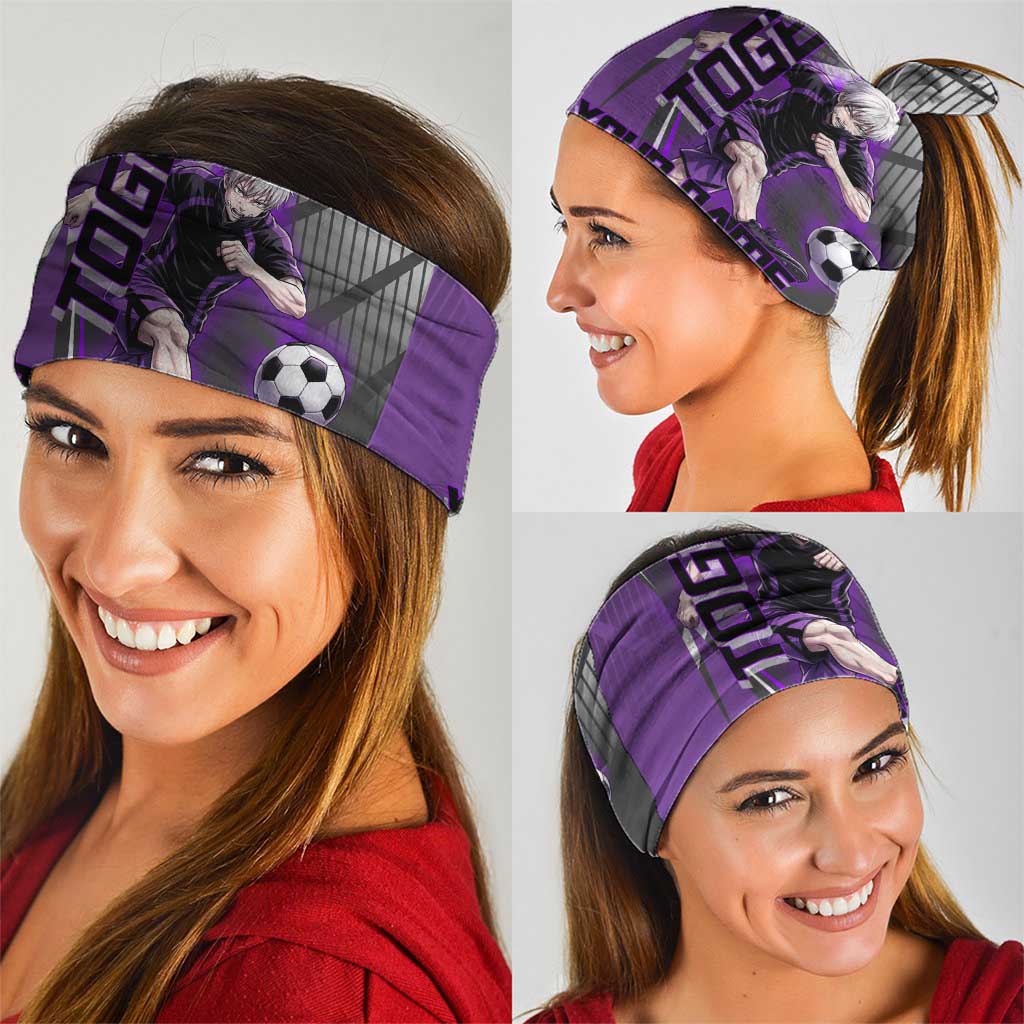 Personalized Toge Inumaki Jujutsu Kaisen Neck Gaiter with Purple Gradient and Action Kick Design