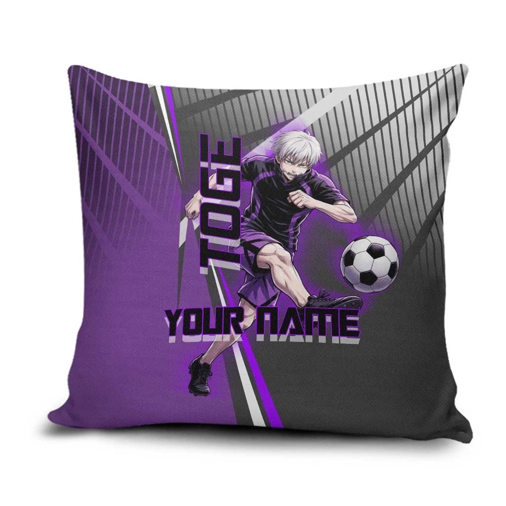 Personalized Toge Inumaki Jujutsu Kaisen Pillow Cover with Purple Gradient and Action Kick Design