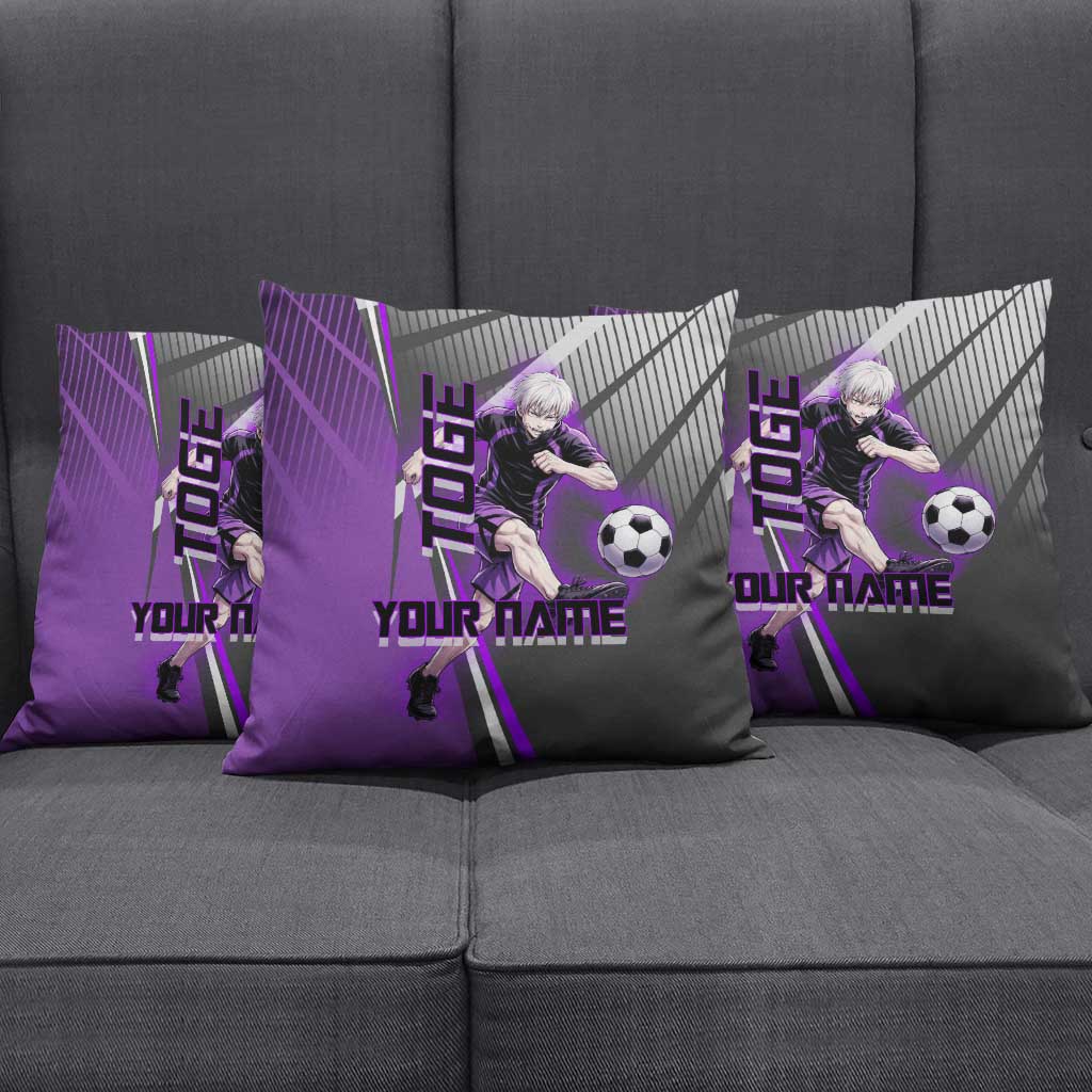 Personalized Toge Inumaki Jujutsu Kaisen Pillow Cover with Purple Gradient and Action Kick Design
