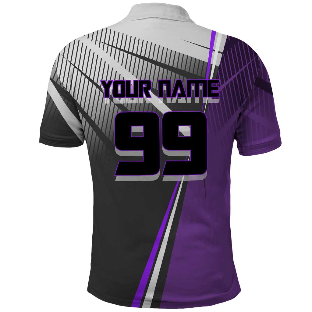 Personalized Toge Inumaki Jujutsu Kaisen Polo Shirt with Purple Gradient and Action Kick Design