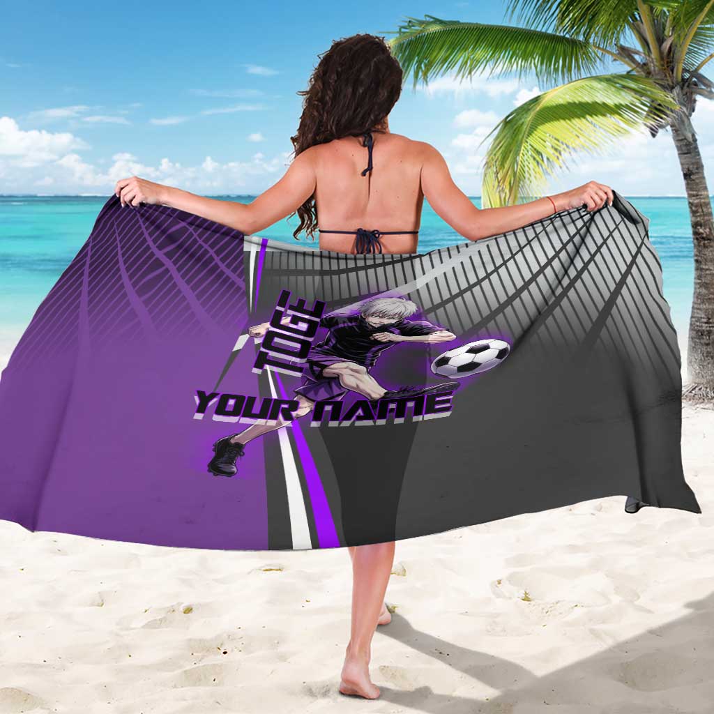 Personalized Toge Inumaki Jujutsu Kaisen Sarong with Purple Gradient and Action Kick Design