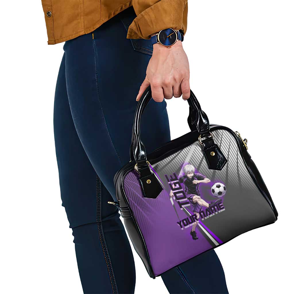 Personalized Toge Inumaki Jujutsu Kaisen Shoulder Handbag with Purple Gradient and Action Kick Design