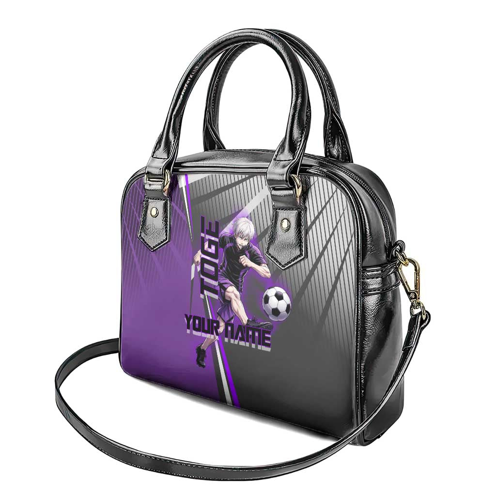 Personalized Toge Inumaki Jujutsu Kaisen Shoulder Handbag with Purple Gradient and Action Kick Design