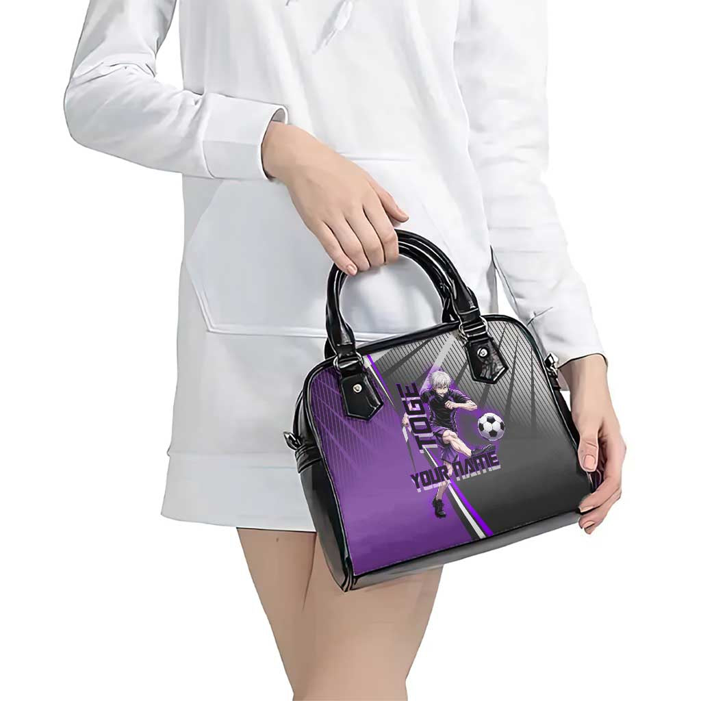 Personalized Toge Inumaki Jujutsu Kaisen Shoulder Handbag with Purple Gradient and Action Kick Design