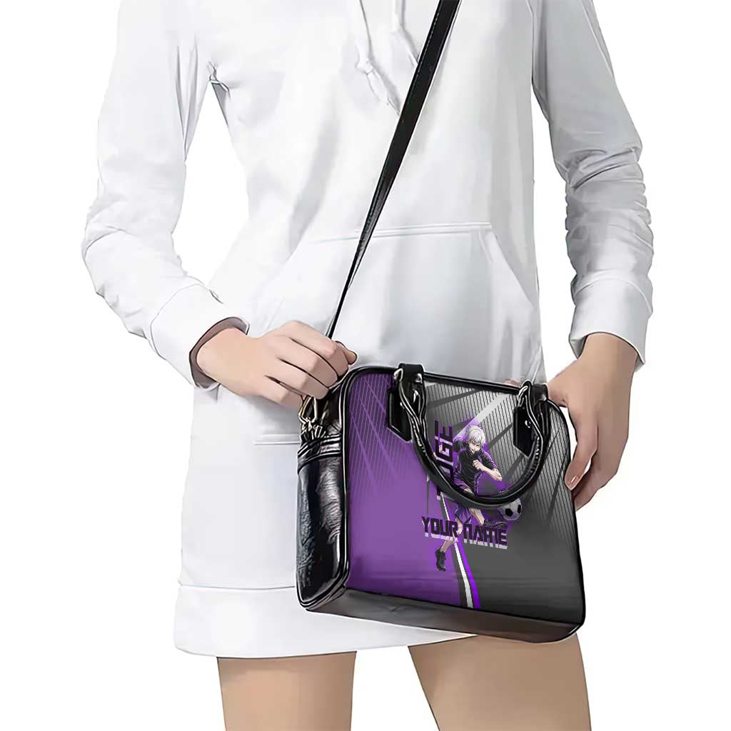 Personalized Toge Inumaki Jujutsu Kaisen Shoulder Handbag with Purple Gradient and Action Kick Design