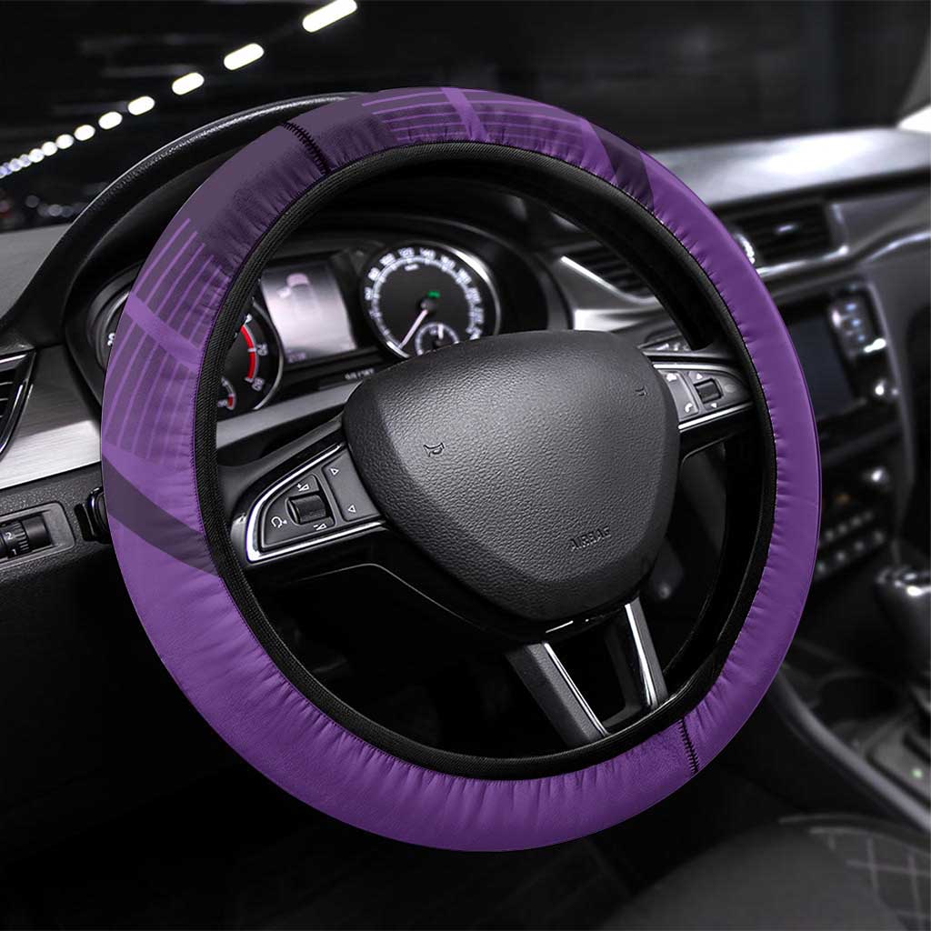Toge Inumaki Jujutsu Kaisen Steering Wheel Cover with Purple Gradient and Action Kick Design