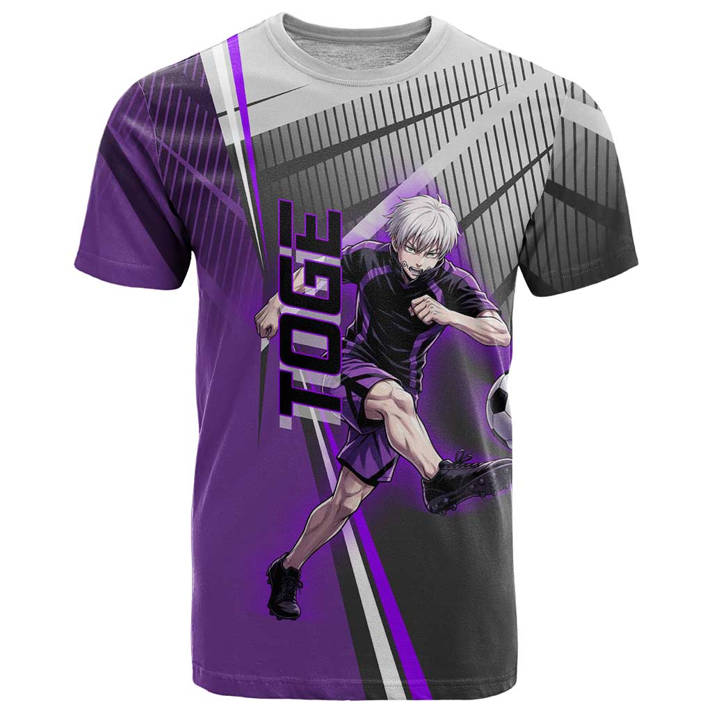 Personalized Toge Inumaki Jujutsu Kaisen T Shirt with Purple Gradient and Action Kick Design