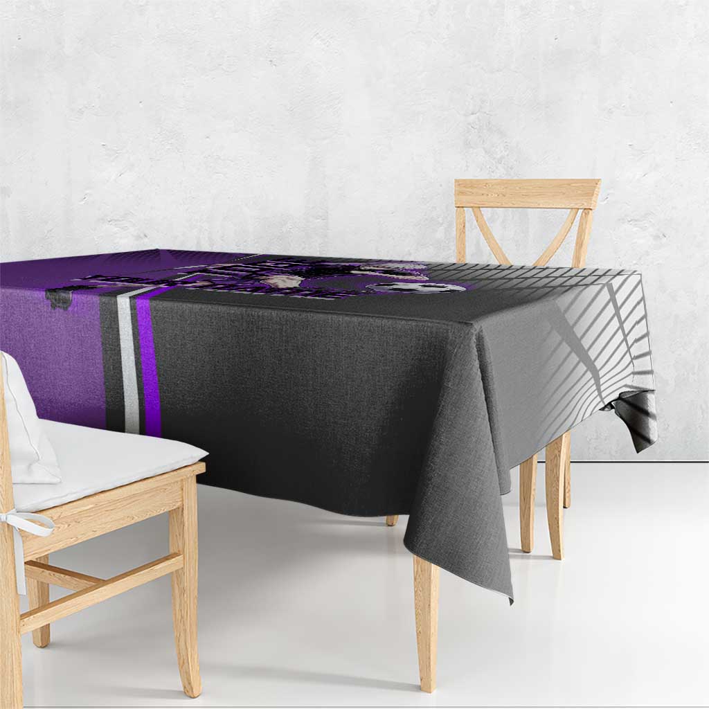 Personalized Toge Inumaki Jujutsu Kaisen Tablecloth with Purple Gradient and Action Kick Design