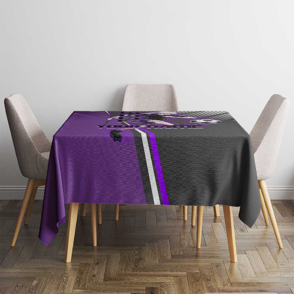 Personalized Toge Inumaki Jujutsu Kaisen Tablecloth with Purple Gradient and Action Kick Design