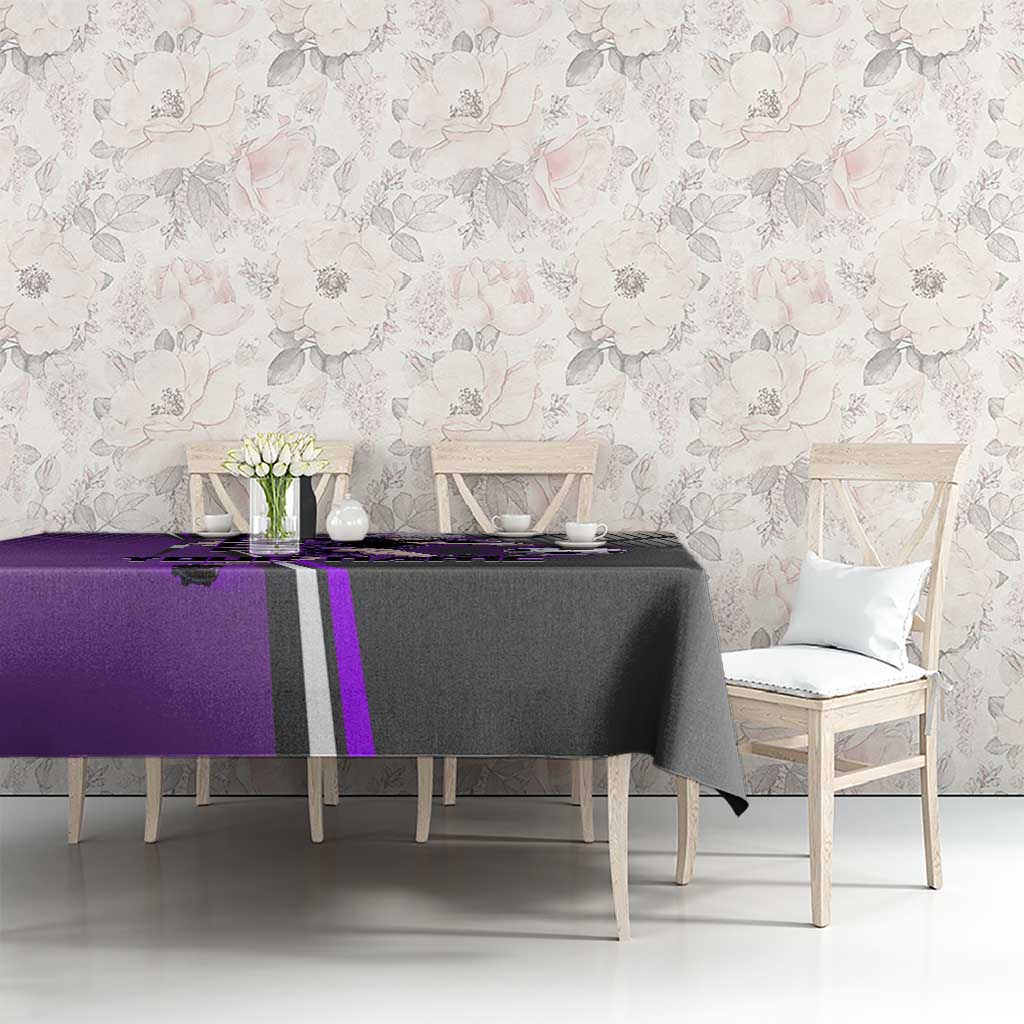 Personalized Toge Inumaki Jujutsu Kaisen Tablecloth with Purple Gradient and Action Kick Design