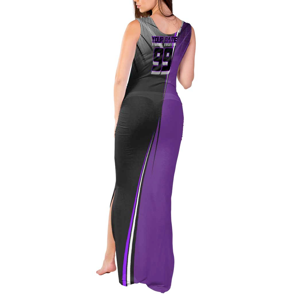 Personalized Toge Inumaki Jujutsu Kaisen Tank Maxi Dress with Purple Gradient and Action Kick Design