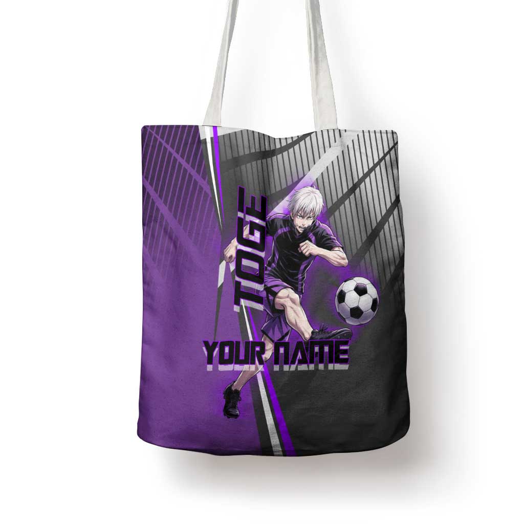 Personalized Toge Inumaki Jujutsu Kaisen Tote Bag with Purple Gradient and Action Kick Design