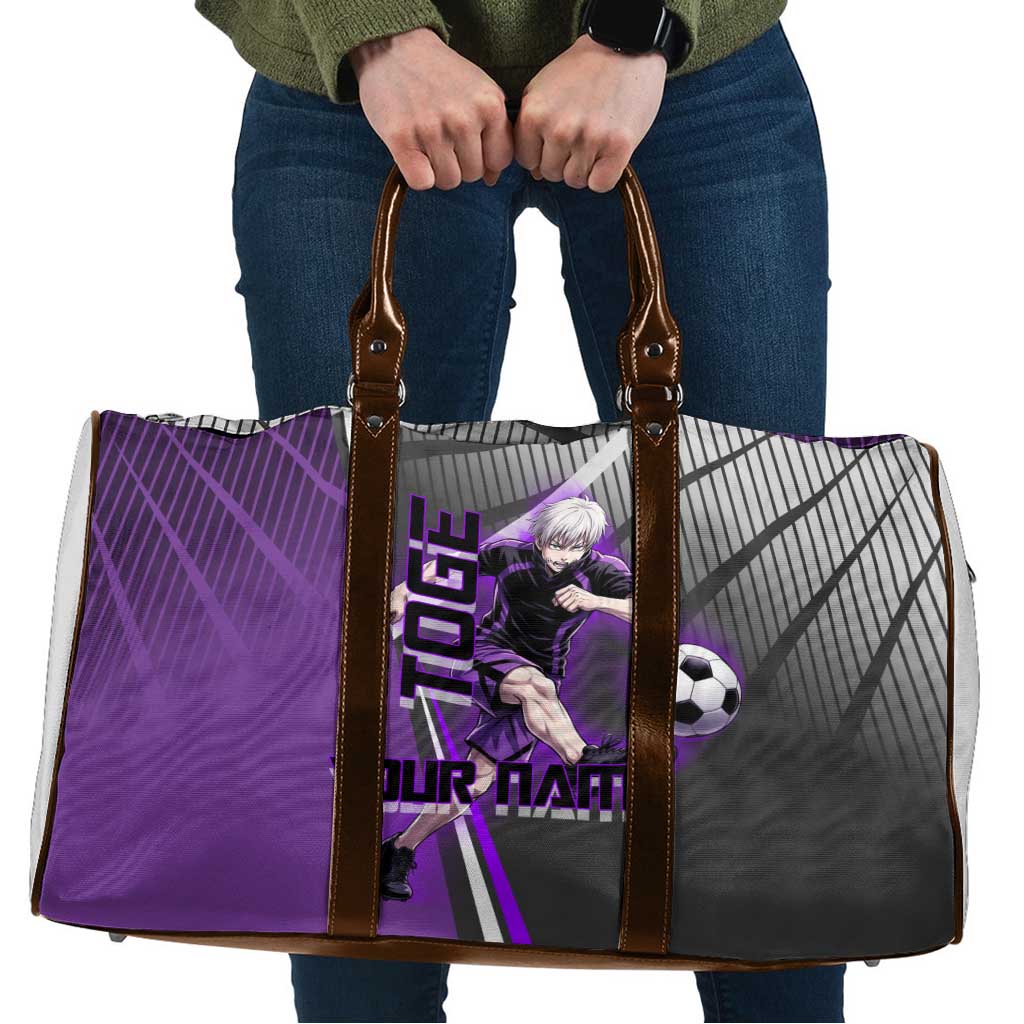 Personalized Toge Inumaki Jujutsu Kaisen Travel Bag with Purple Gradient and Action Kick Design