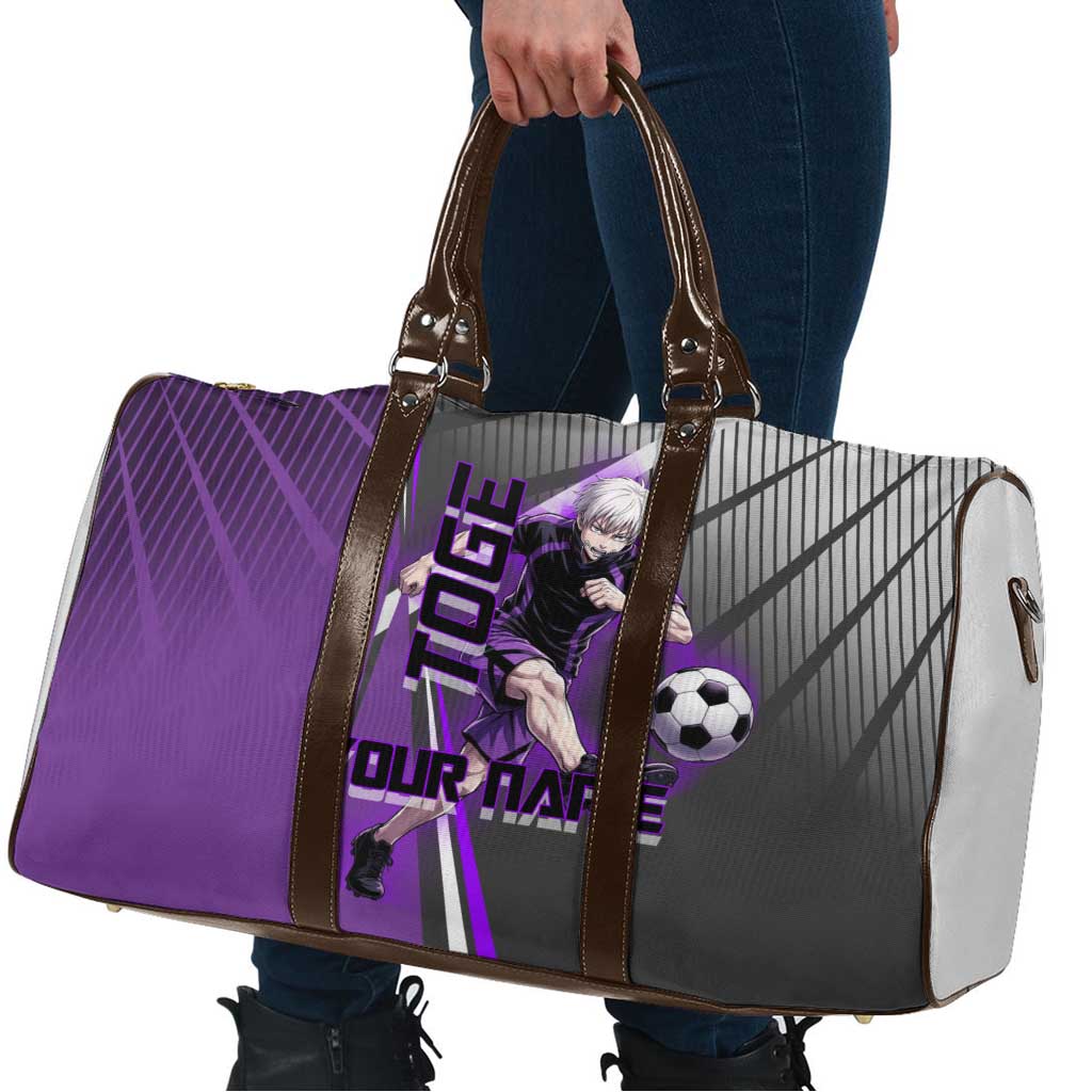 Personalized Toge Inumaki Jujutsu Kaisen Travel Bag with Purple Gradient and Action Kick Design