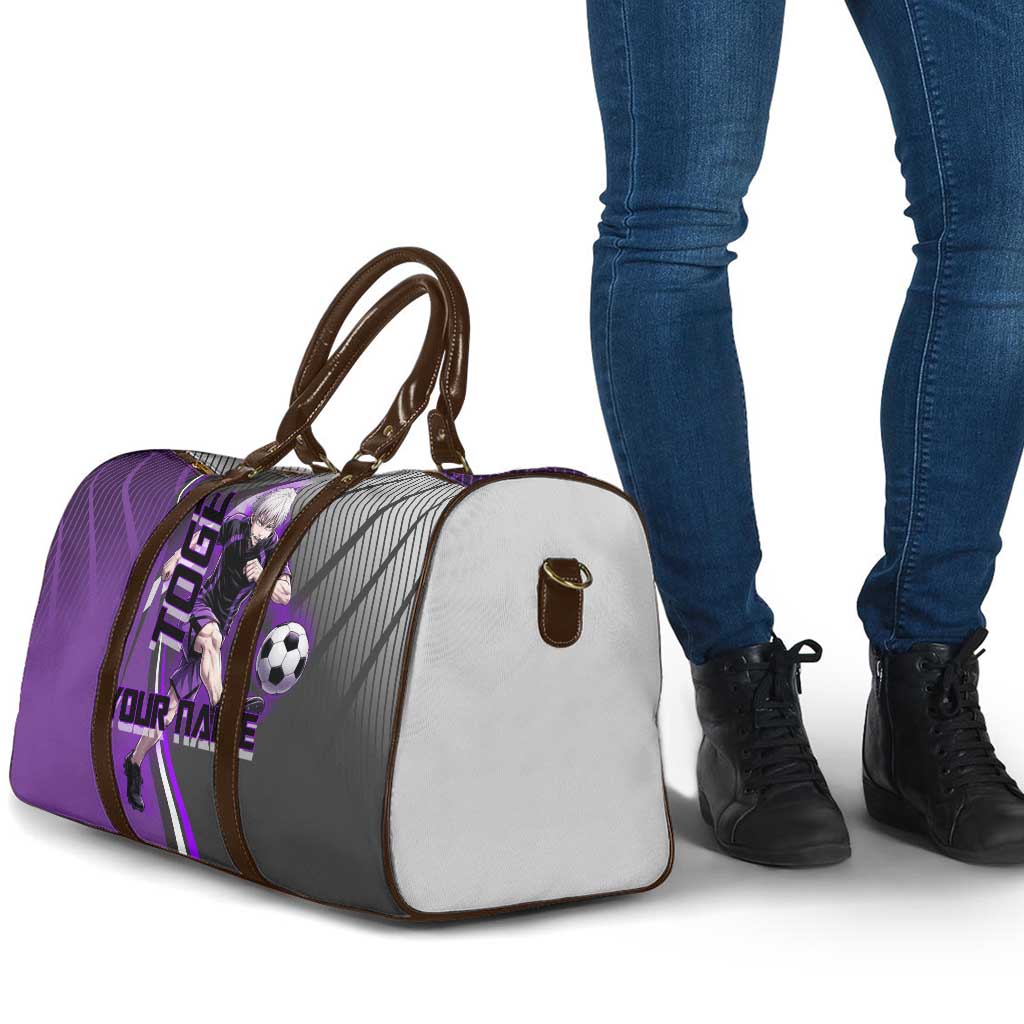 Personalized Toge Inumaki Jujutsu Kaisen Travel Bag with Purple Gradient and Action Kick Design