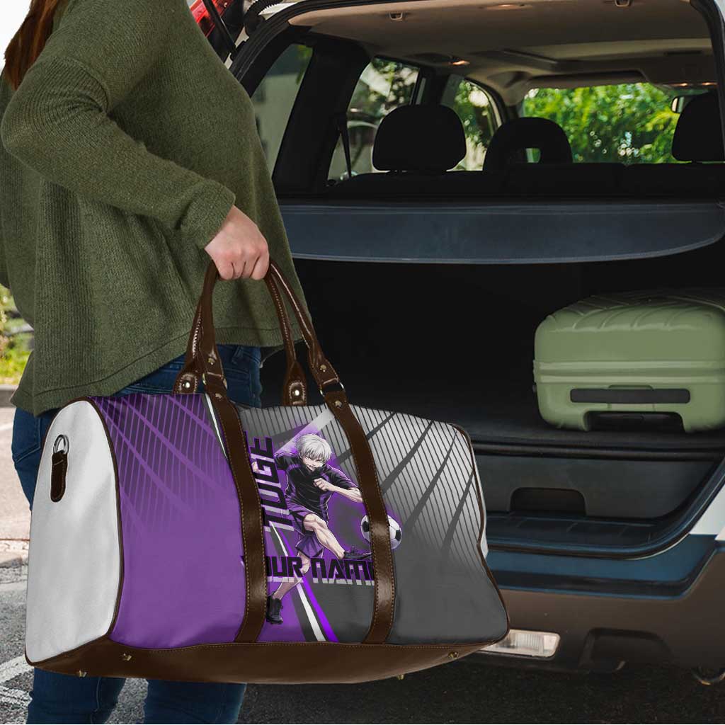 Personalized Toge Inumaki Jujutsu Kaisen Travel Bag with Purple Gradient and Action Kick Design
