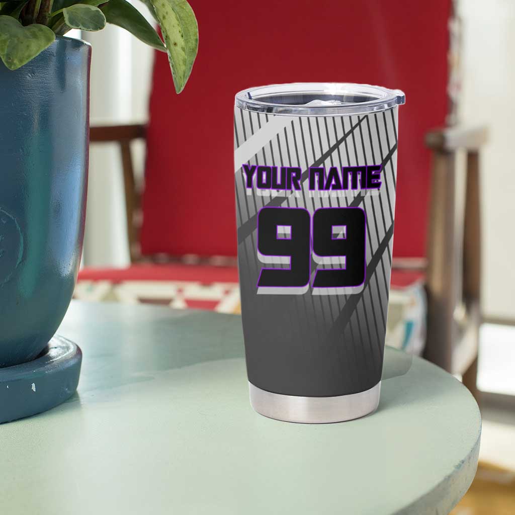 Personalized Toge Inumaki Jujutsu Kaisen Tumbler Cup with Purple Gradient and Action Kick Design