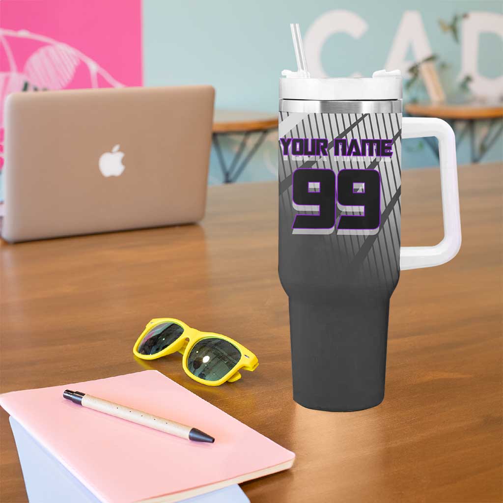 Personalized Toge Inumaki Jujutsu Kaisen Tumbler With Handle with Purple Gradient and Action Kick Design