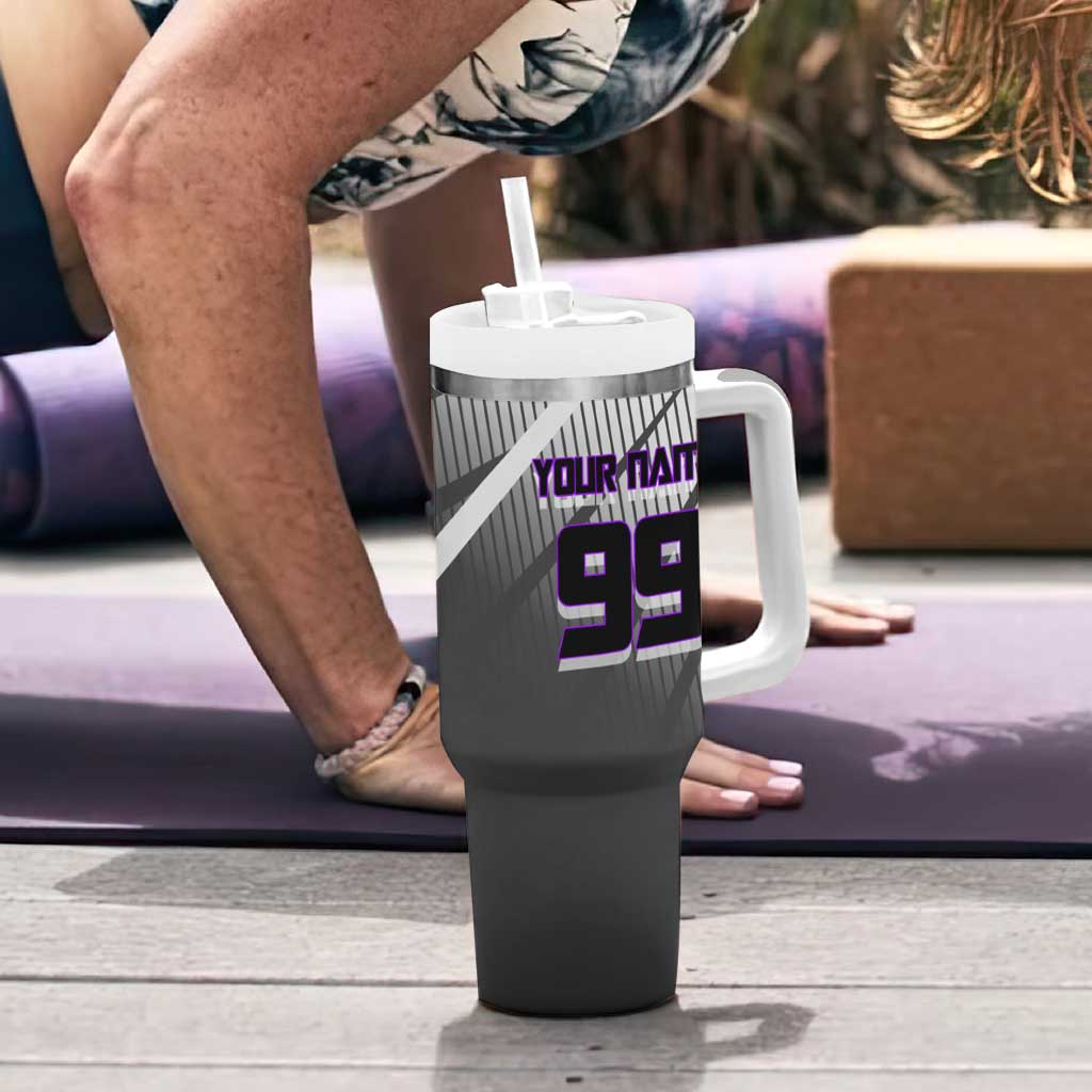 Personalized Toge Inumaki Jujutsu Kaisen Tumbler With Handle with Purple Gradient and Action Kick Design