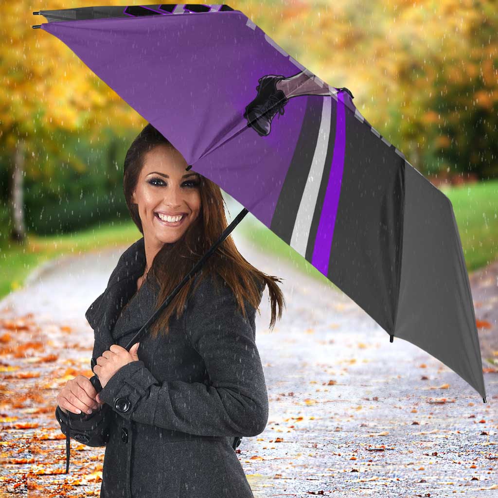 Personalized Toge Inumaki Jujutsu Kaisen Umbrella with Purple Gradient and Action Kick Design