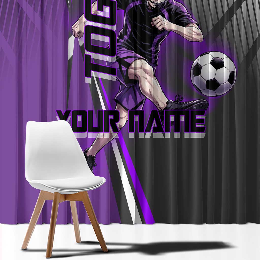 Personalized Toge Inumaki Jujutsu Kaisen Window Curtain with Purple Gradient and Action Kick Design
