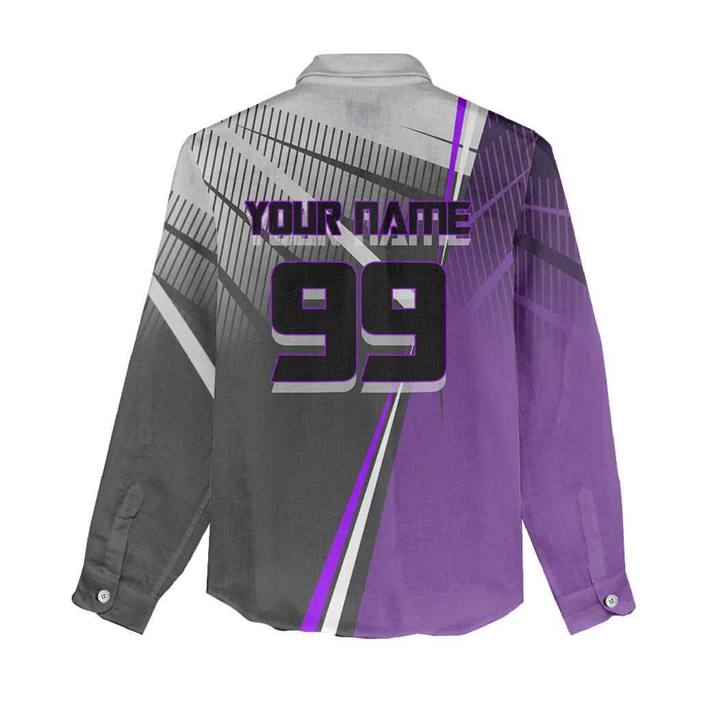 Personalized Toge Inumaki Jujutsu Kaisen Women Casual Shirt with Purple Gradient and Action Kick Design