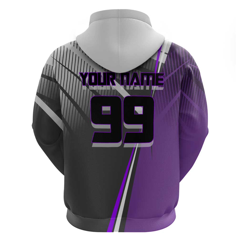Personalized Toge Inumaki Jujutsu Kaisen Zip Hoodie with Purple Gradient and Action Kick Design