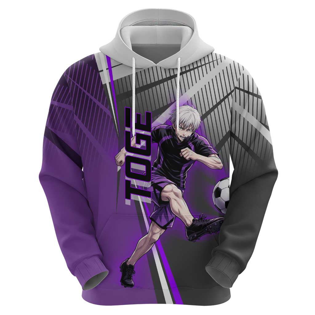 Personalized Toge Inumaki Jujutsu Kaisen Zip Hoodie with Purple Gradient and Action Kick Design