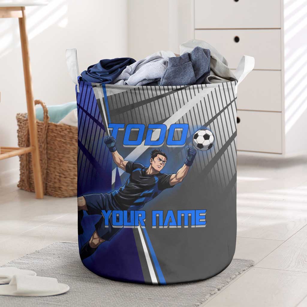 Personalized Aoi Todo Jujutsu Kaisen Laundry Basket with Blue Gradient and Goalkeeper Action Design