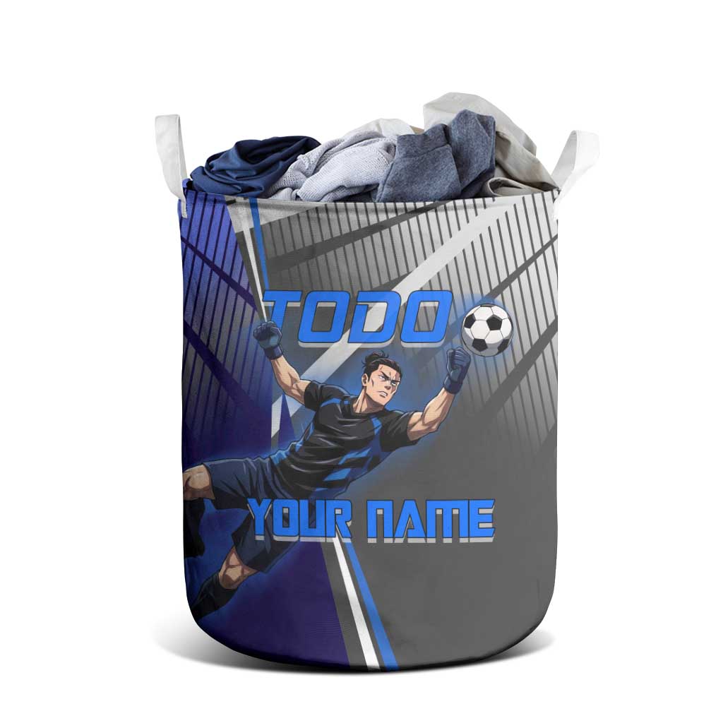Personalized Aoi Todo Jujutsu Kaisen Laundry Basket with Blue Gradient and Goalkeeper Action Design