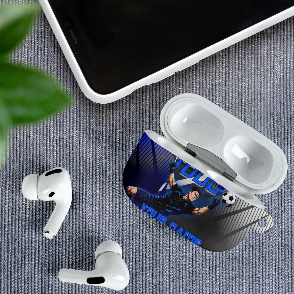 Personalized Aoi Todo Jujutsu Kaisen AirPods Case with Blue Gradient and Goalkeeper Action Design